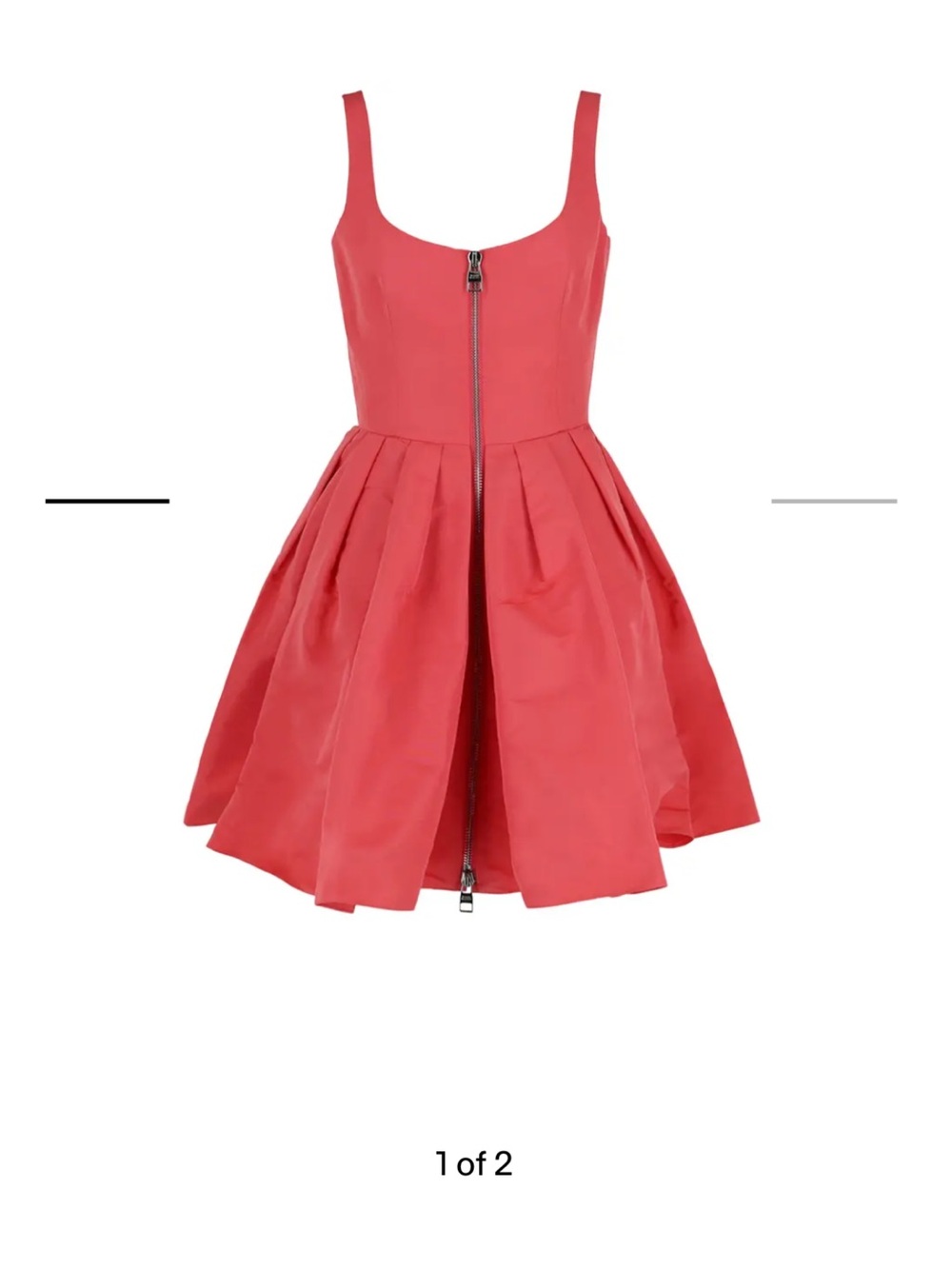 Alexander McQueen Coral-Pink Pleated Front-Zip Mini Dress